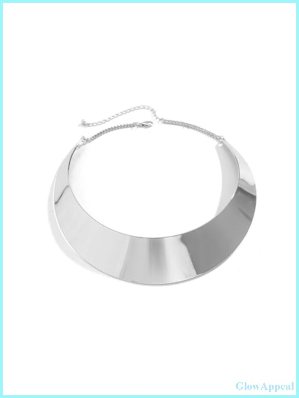 Chunky Statement Necklace Wide Metal Choker Stainless Steel Women's Jewelry